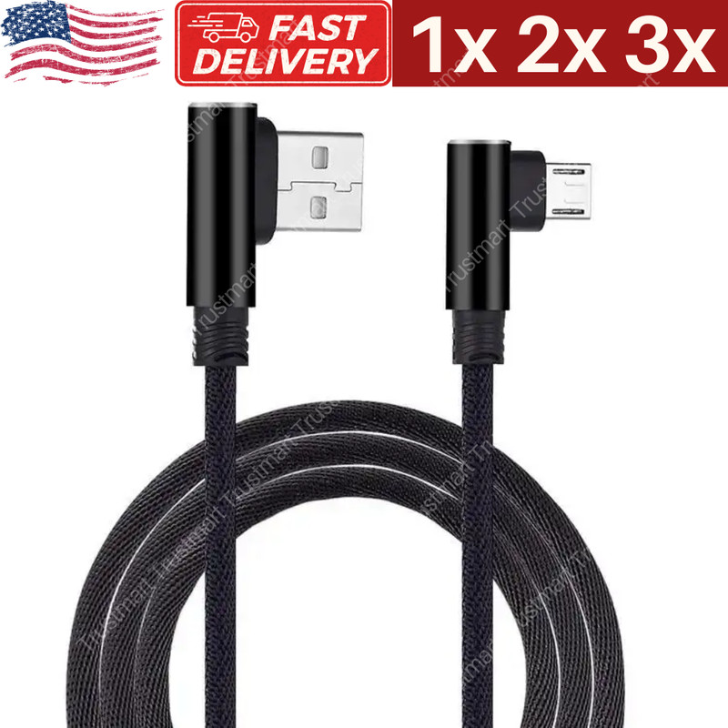 90 Degree Micro USB Cable Fast Charging Data Cord Cable For Samsung Galaxy LG