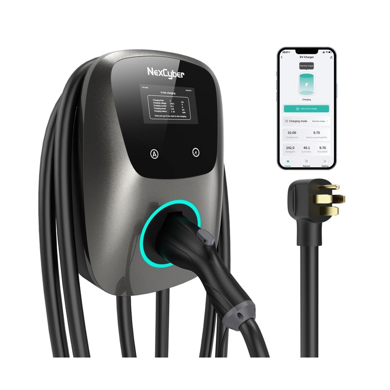 Level 2 EV Charger(WiFi APP/Plug-Play), 48A, 25ft Cable ETL Certified, 240V N…