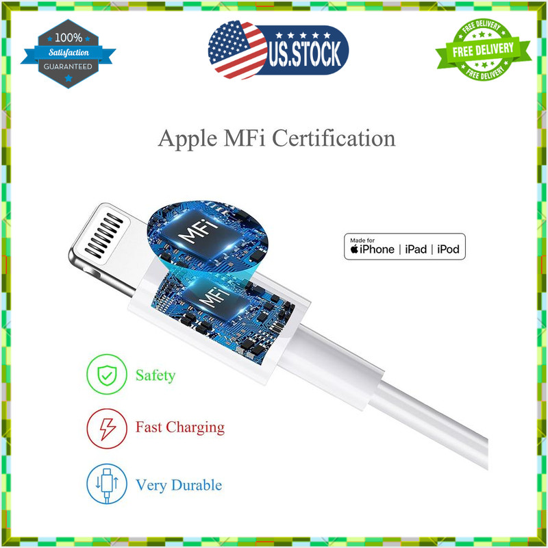 3-Pack 3ft MFi Certified Lightning Cables–USB to Lightning, Fast Charging & Sync gallery