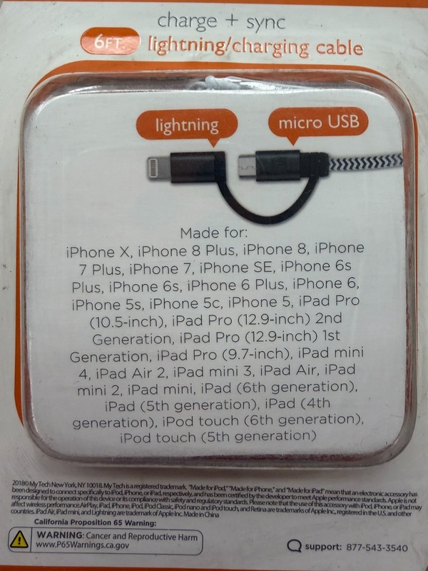 5PK ~ 6ft Charging Cable ~ iPhone & Micro USB Combo ~ iPhone 5 - iPhone X gallery