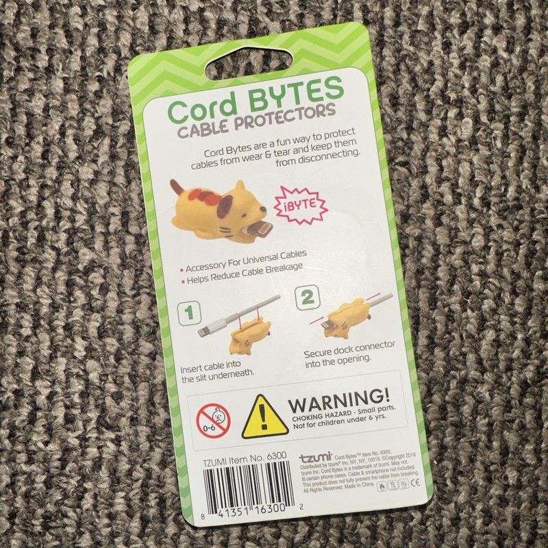 Tzumi Cord Bytes Cable Protectors Set Spotted Black & White Cow & Corgi Dog NEW! gallery