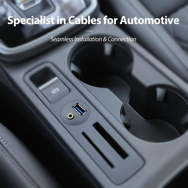 1M 3Ft 3.5Mm & USB 3.0 AUX Extension Mount Flush Cable, Dash & Panel Mount Ca... gallery