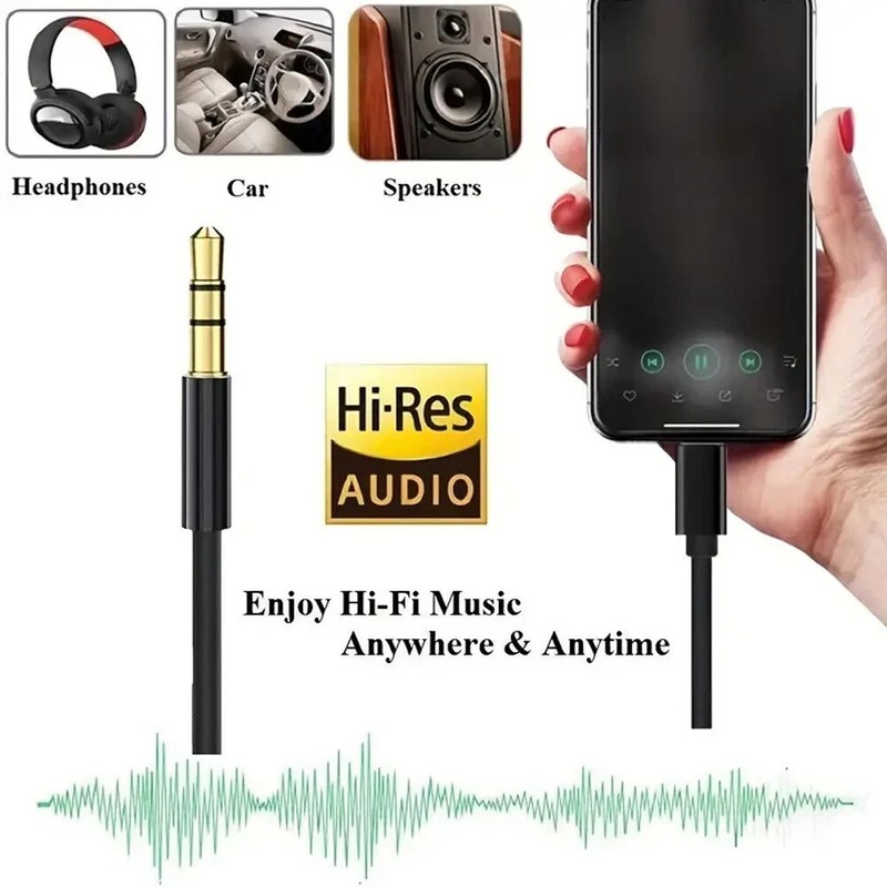 Type C to Aux Cable USB Type-C Male To 3.5mm Cord Car AUX Music Audio Adapte gallery