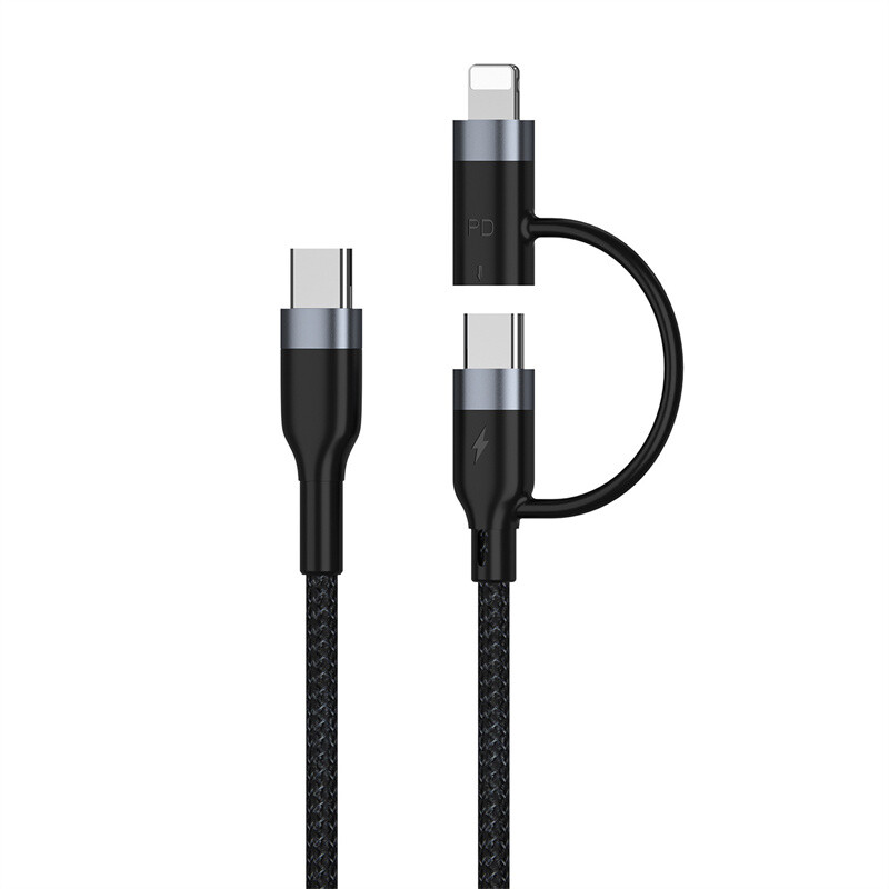 1-2 PCS USB Type C PD 60W/20W 2 in-1 Cable Data Fast Charger For Samsung iPhone gallery