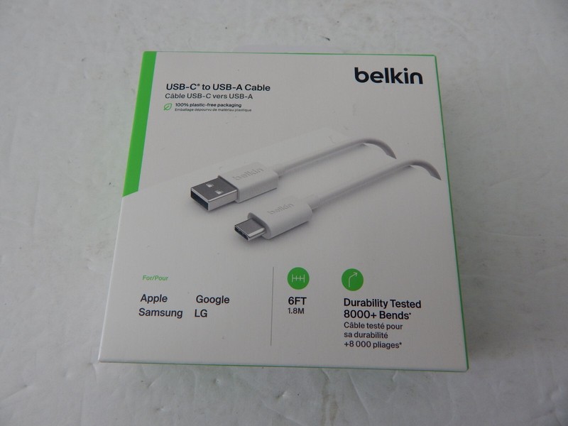 Belkin Universal USB-C to USB-A Cable 6 Feet White New
