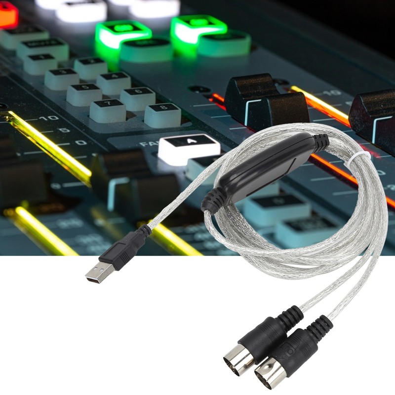 MIDI Cable MIDI To USB Cord Adapter Midi Converter MIDI To USB In-Out Part⭐