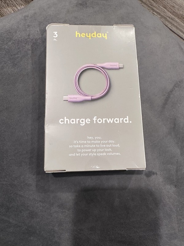 heyday USB-C to USB-C Cord Cable Pastel Lavender Fast Charging 3 Feet New