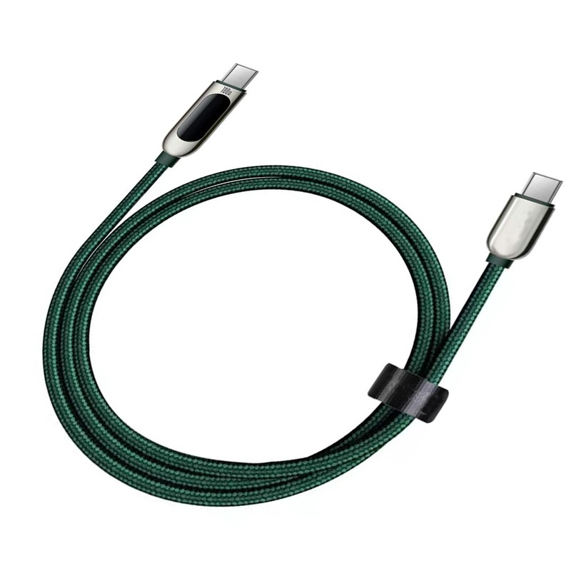 5A PD 100W LED Display Type-C USB C to USB C Fast Charging Cable Braided Wire gallery