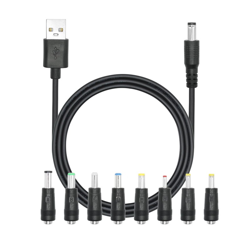 USB to DC 5.5 x 2.1mm Power Cord 1M/3FT, 5V USB 2.0 A to DC 5521 Plug Cable w...