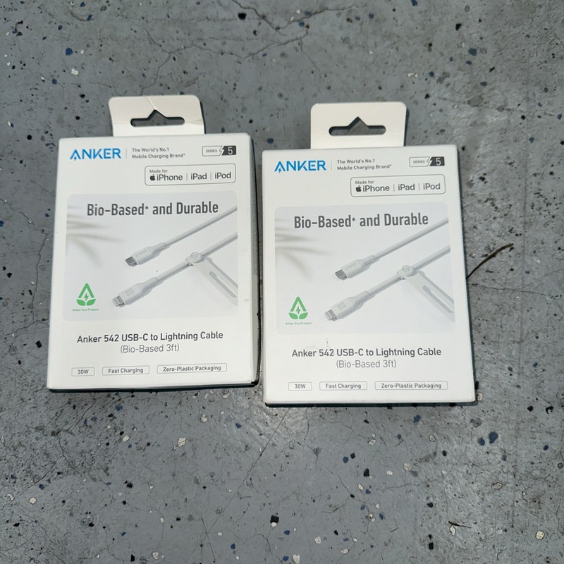 Anker MFi-Certified 3ft Cable 542 MFi Certified Bio-based White 2 Packs