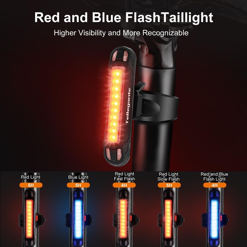 Super Bright 6 LED Bike Lights for Night Riding, 6400mAh USB Rechargeable Bic... gallery