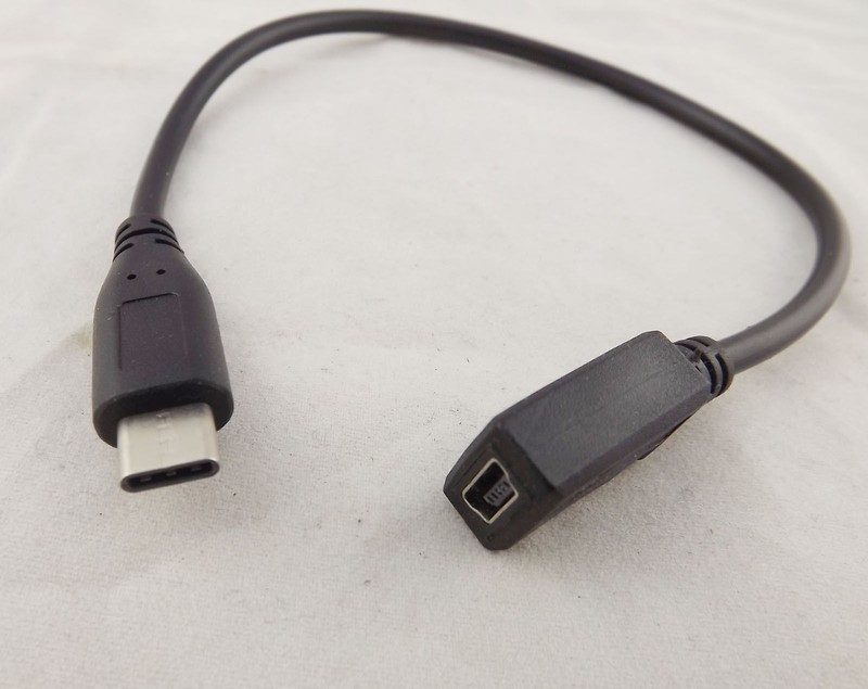 1x USB 3.1 Type C Male Plug to Mini USB Female Adapter Data Charger Sync Cable