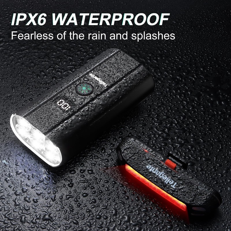 Super Bright 6 LED Bike Lights for Night Riding, 6400mAh USB Rechargeable Bic... gallery