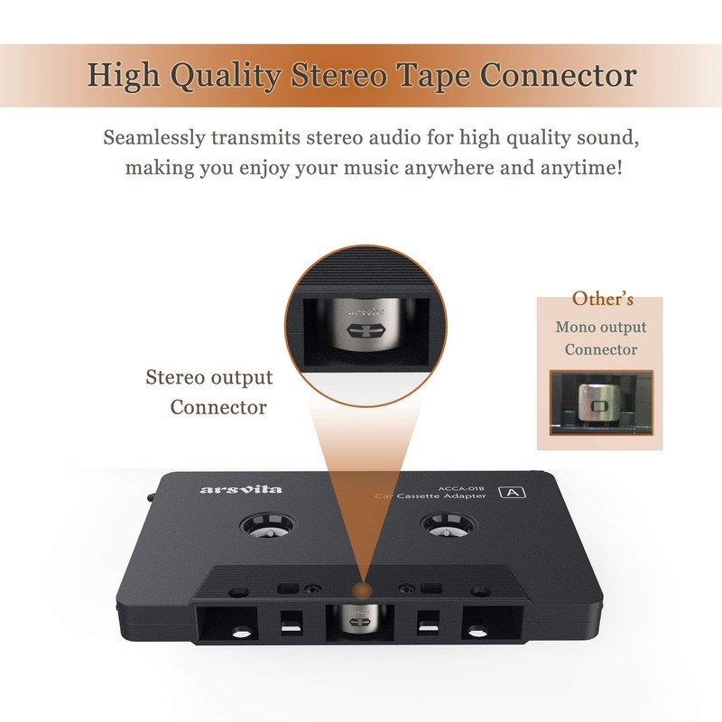 Car Audio Cassette to Aux Adapter, 3.5 MM Auxillary Cable Tape Adapter gallery