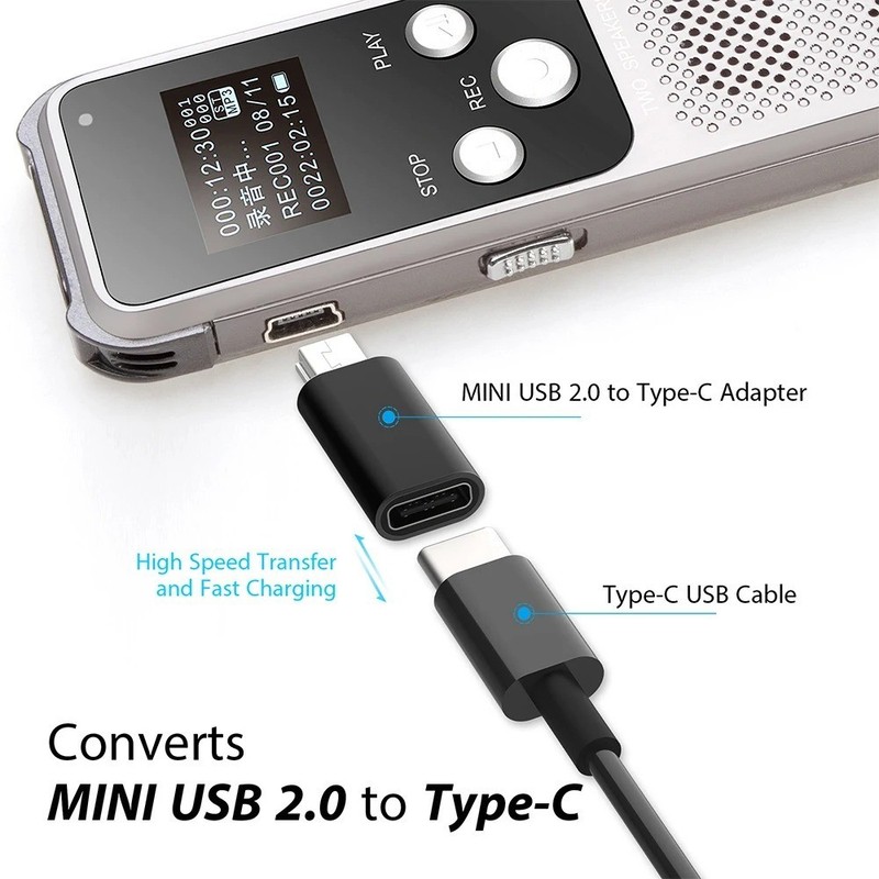 USB C To Mini USB 2.0 Adapter 2 Pack Type C Female Male Convert Connector - USA gallery