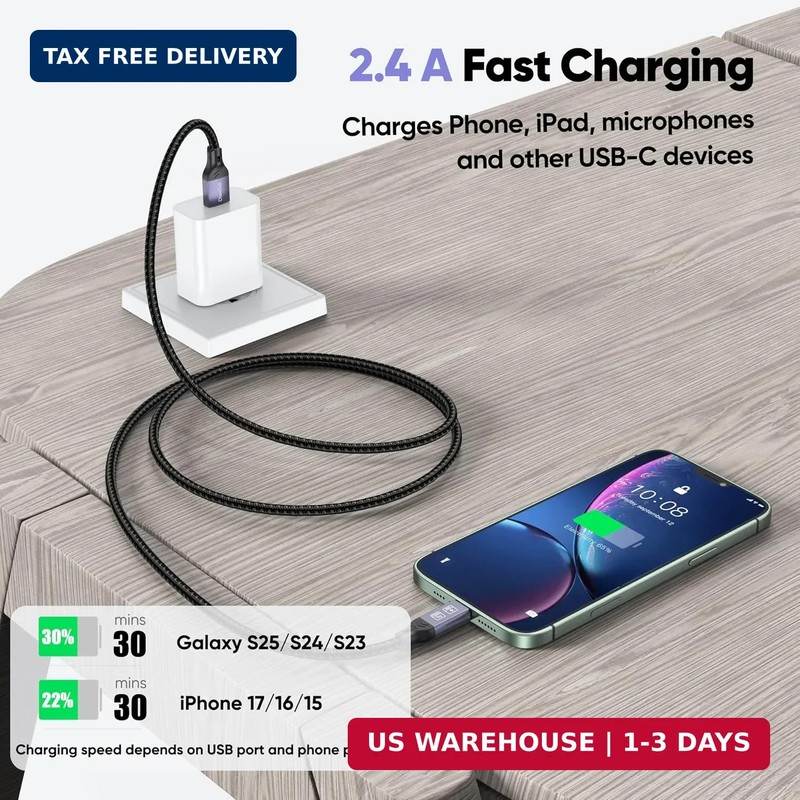 20 Ft USB C Cable Long, 5Gbps Data Transfer & 2.4A Fast Charging USB A to Type C gallery