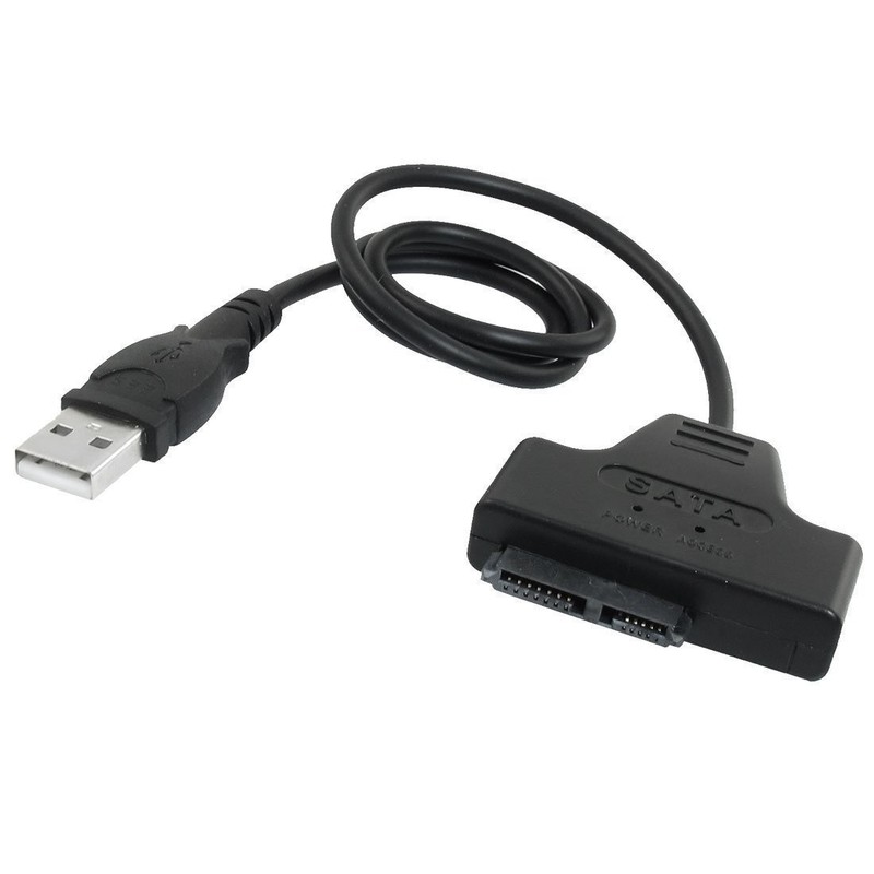 USB 2.0 To 7+6 13 Pin Slimline SATA Laptop CD DVD ROM Drive Adapter Cable