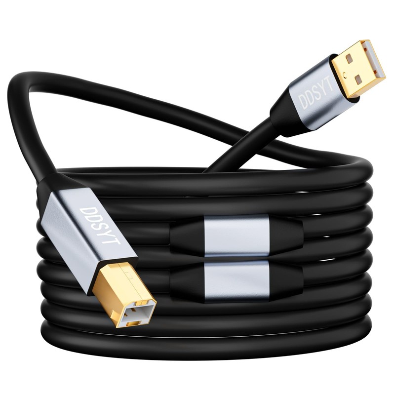 USB 2.0 Printer Cable 75 ft - High Speed Active A to B Cord for Printers, Sca...