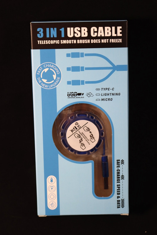 3 in 1 USB Cable Charger Type C, Fast, Micro Copper Wire Fast Charging NEW