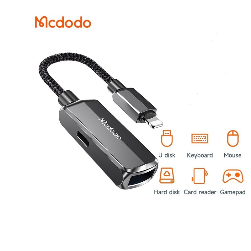 Mcdodo 2 in 1 USB to iPhone OTG Converter Flash Drive Fast Charging For iPhone