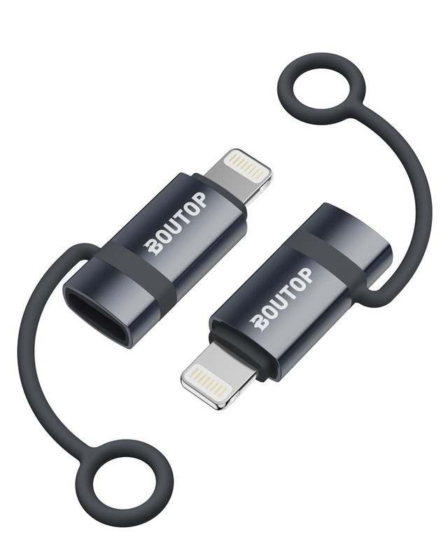 [MFi Certified] 3A 36W USB C to Lightning Adapter, USBC 2 Packs, Dark Gray