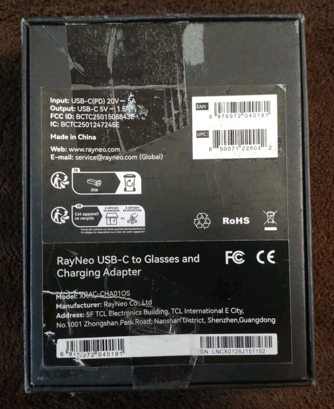 RayNeo USB-C to Glasses and Charging Adapter Model: XRAC-CHA01OS New Open Box gallery