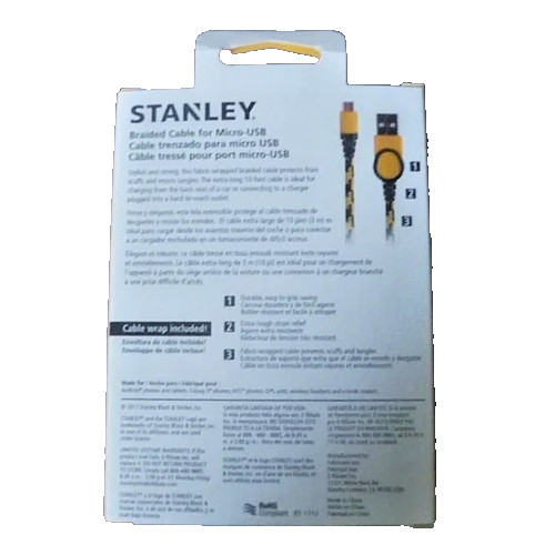 Stanley 10' Braided Cable For Micro-USB DURABLE Cable WRAP Durable FOR Android gallery
