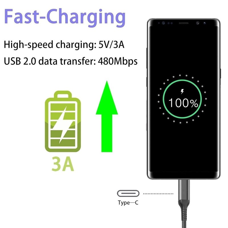 Type C Charger Cable 10FT 1/4-Pack Fast Charging Cord USB A to USB C Cell Phone gallery