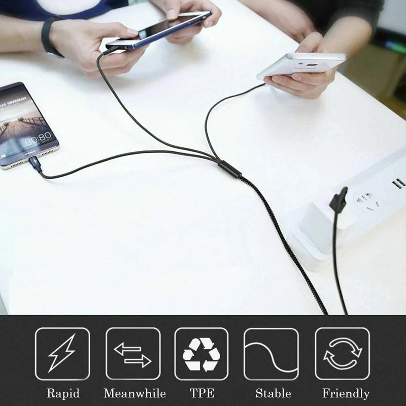 LOT NEW USB Charging Cable Universal 3 in 1 Multi Function Cell Phone Charger gallery