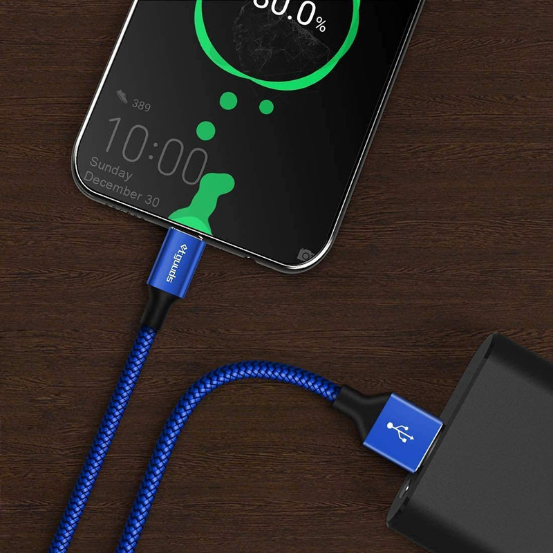 Extra Long USB-C Cable 16FT USB-A 2.0 to USB-C Fast Charging Blue for Phones gallery