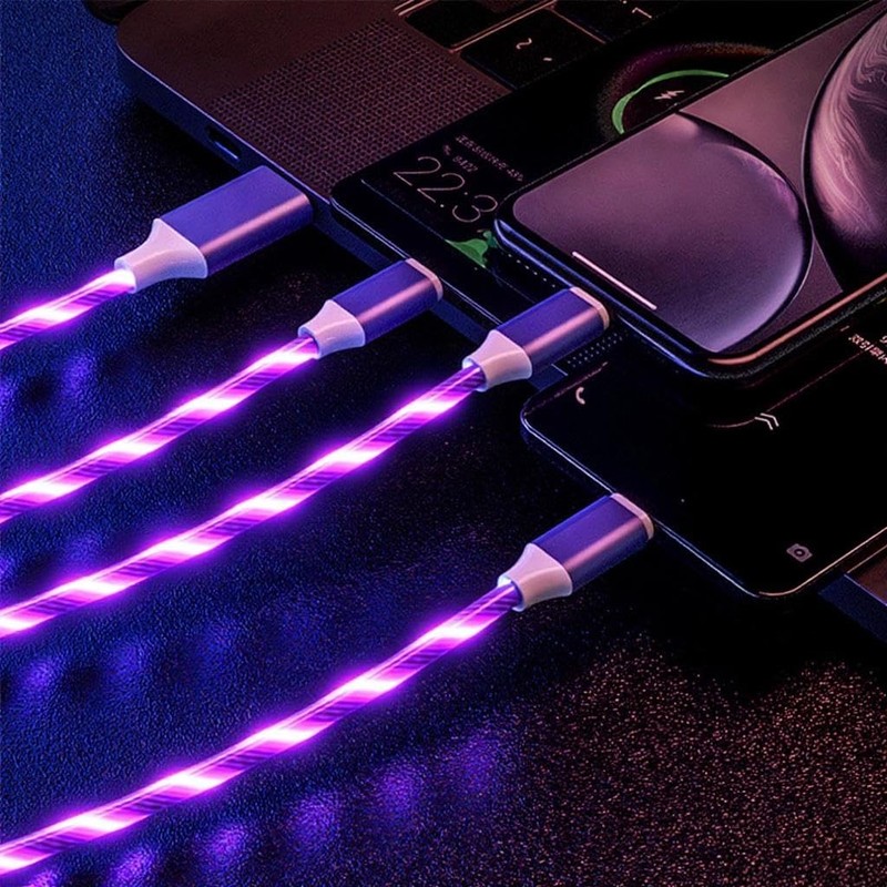 3in1 Multi Ports Fast Charging Cable USB A/Type C to Micro USB/Type C Charger... gallery