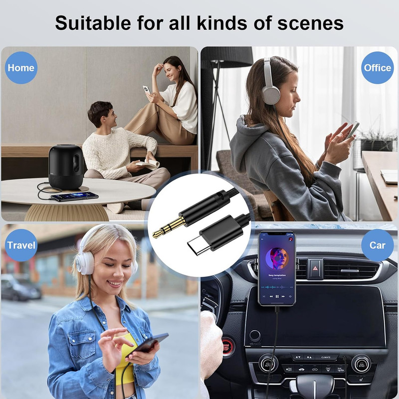 USB C to 3.5Mm Audio Jack Cable for Galaxy A17/A16/A36/A56/A26/S26/S25 Edge/S24 gallery