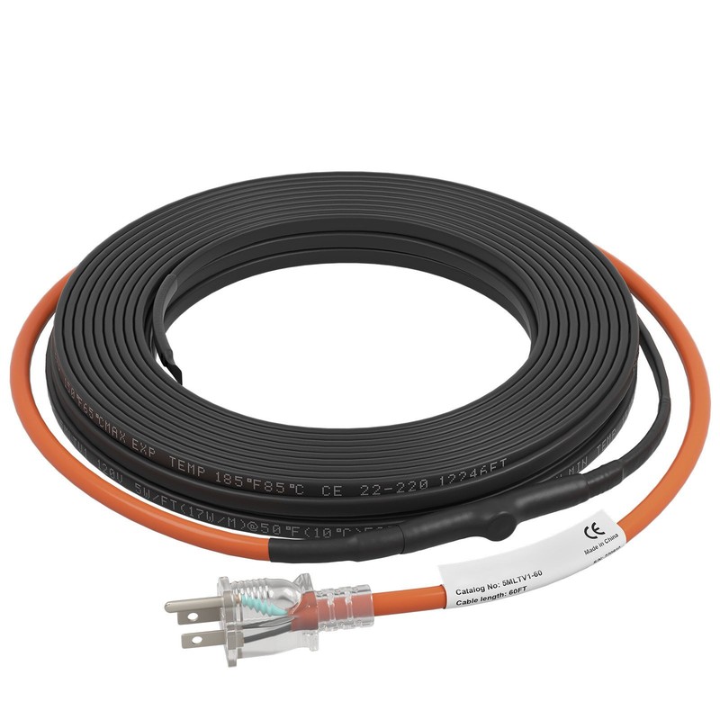 Self - Regulating Pipe Heating Cable, 60 - feet 5W/ ft Heat Tape for Pipes gallery