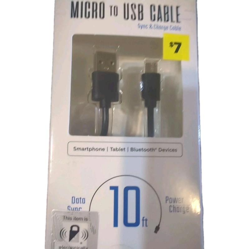 Micro to USB Cable 10 ft Mobilsmart Sync and Charge