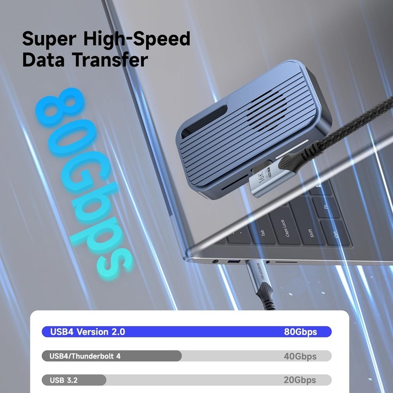 80gbps USB C Data Cable Right Angle 1ft Compatible with Thunderbolt 5 gallery