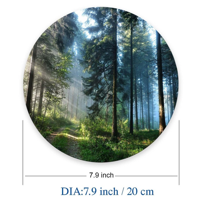Nature Misty Round Mouse Pad,Non-Slip Rubber Base Wireless Gaming MousePads f... gallery