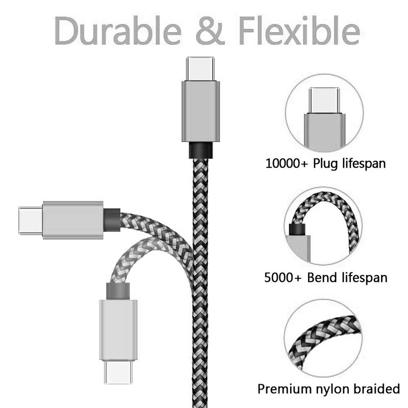 USB Type C Cable Date Sync 2.4A Fast 1M 2M 3M Charging Nylon Braided Wire Charge gallery