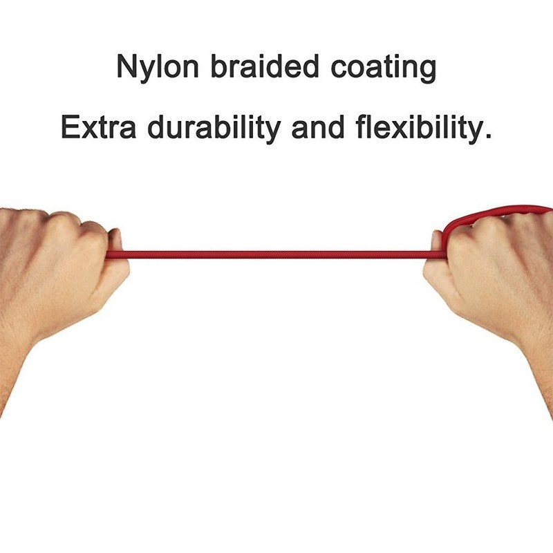 Compatible Phone Cable 2FT 2 Pack Red Nylon Braided Fast Charging USB Cord gallery