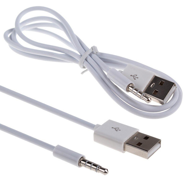 3.5mm AUX Audio Plug Jack to USB 2.0 Male Charge Cable Adapter Cord Car MP3