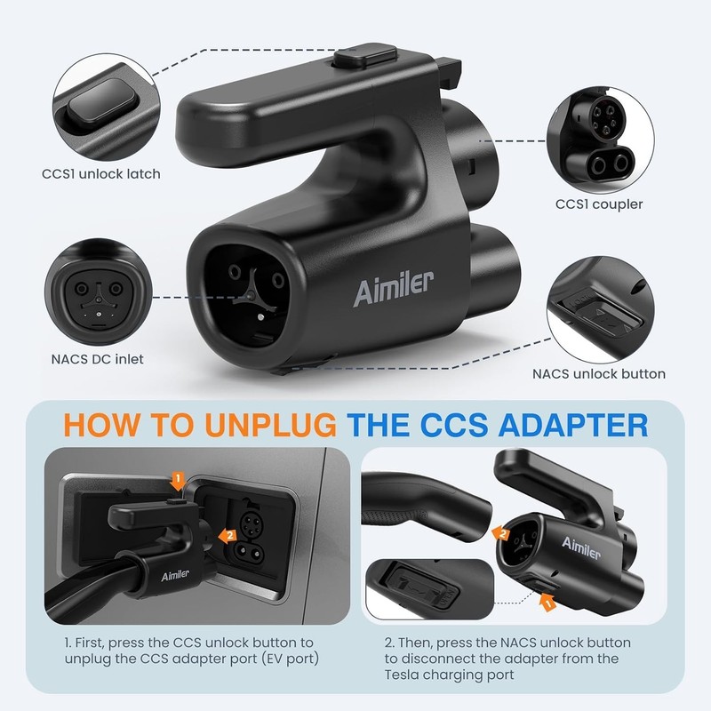 NACS to CCS1 Adapter 500A DC Tesla Supercharger Fits Ford, Rivian, GM EVs "READ" gallery