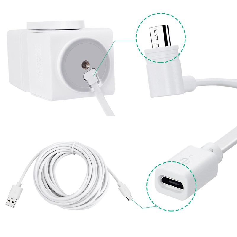 3-Pack Extension Cable for WYZE Cam Pan V3 Camera, 90 Degree Micro USB Adapte... gallery