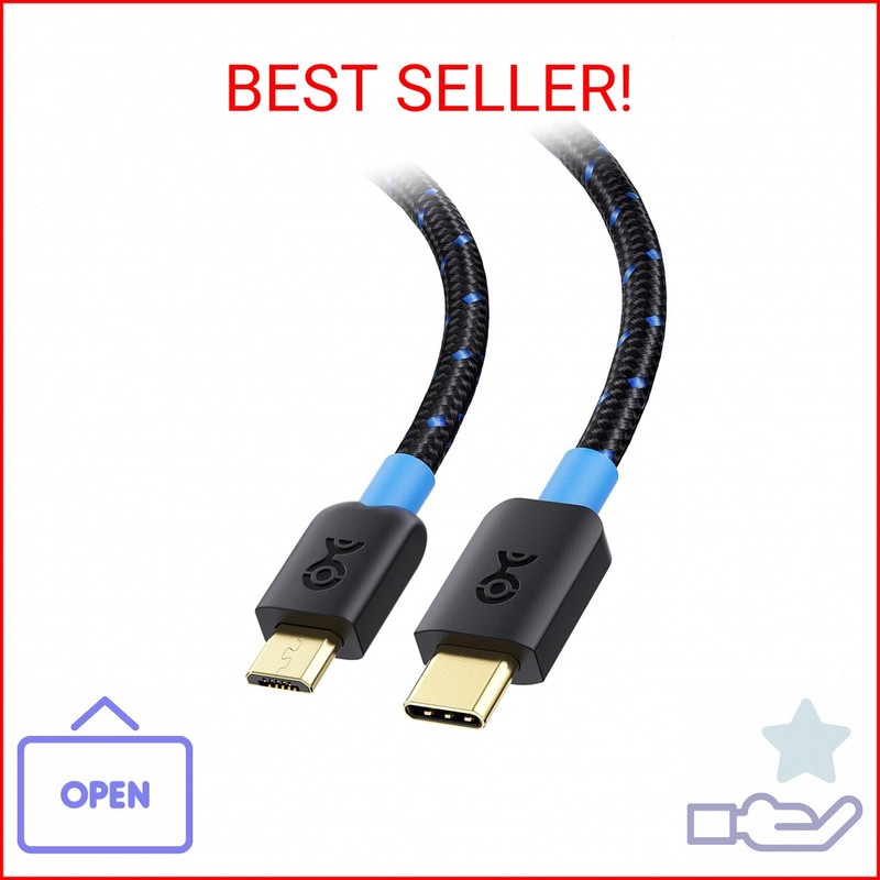 Cable Matters Braided USB C to Micro USB Cable – 3.3ft, [3A/15W Charging, 480Mbp
