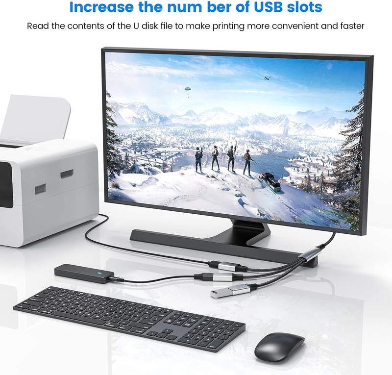 High-Speed USB Type B Splitter - 1 Male to 3 Female Adapter for Multi-Device Use gallery