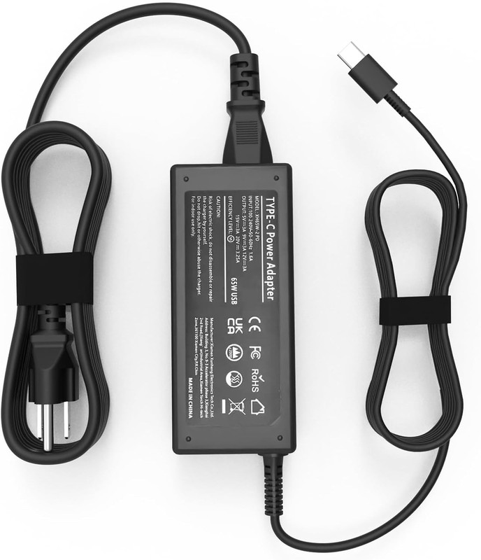 65W USB C Laptop Charger Power Adapter for Lenovo ThinkPad HP Dell Acer Samsung