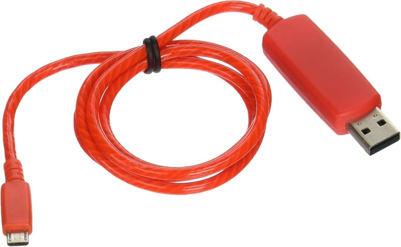 5x Micro USB Cable Charge Sync Red Light up Pulse Electroluminescent V2 3 Feet gallery
