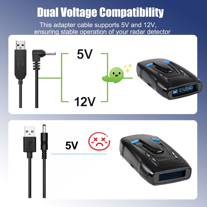 Radar Detector Power Cable - USB to DC3.5 Plug, with Cobra RAD 350,380,450,48... gallery
