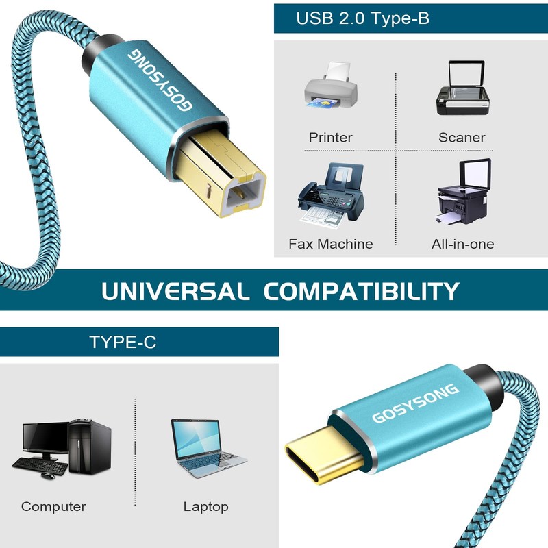 50ft Active USB C to B Printer Cable with Printer, Scanner, Fax, Piano,Midi K... gallery