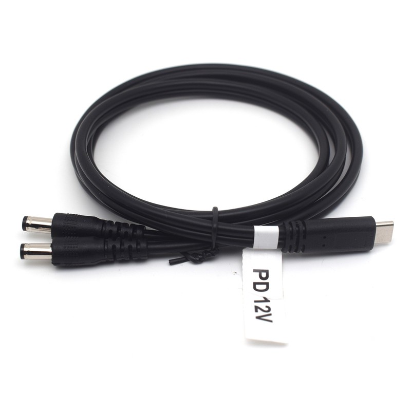 12V USB-C to DC 5.5mm x 2.1mm Power Charging Cord Dual DC5521 Male Cable lot gallery