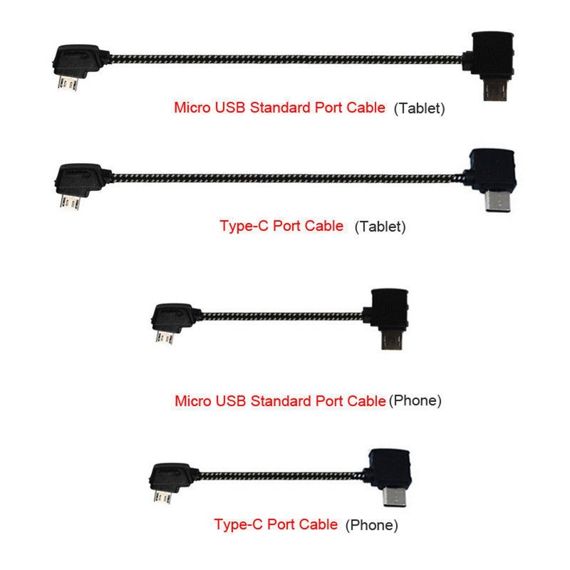 Type-C Micro USB Date Cable Tablet Phone For DJI Mavic Pro/Mini/Pro2/Air Drone B
