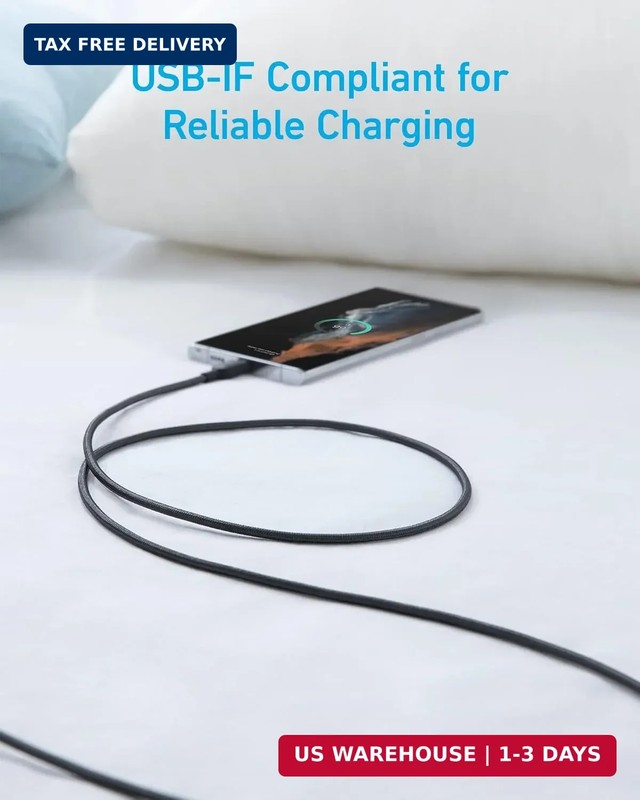 Anker USB A to USB C Cable, Charger Cord (2 Pack, 6FT), for iPhone 17 Series,Sam gallery